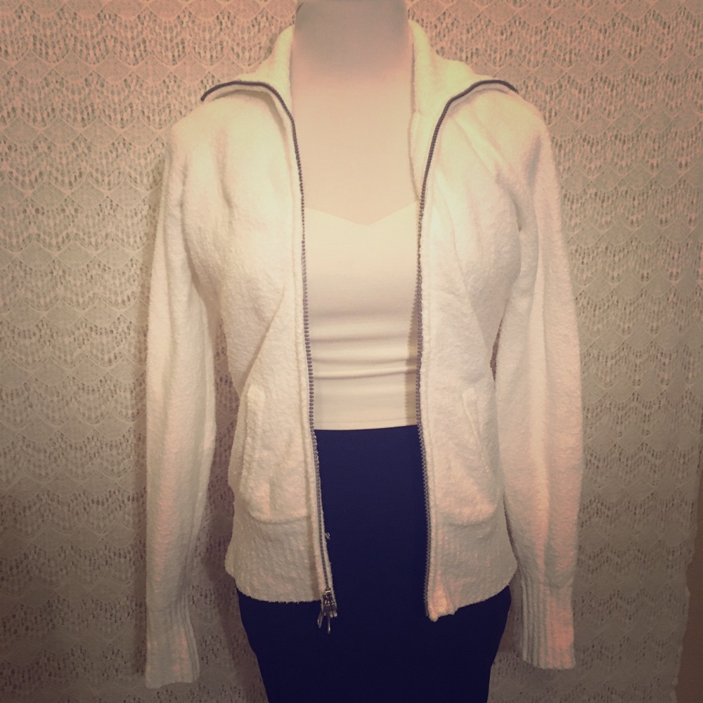 Banana Republic white Zip up Jacket